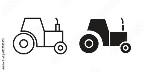 Tractor icon vector. EPS 10 editable vector bundle
