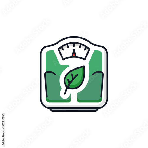 Eco friendly weight scale icon