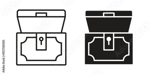 Treasure chest icon vector. EPS 10 editable vector bundle