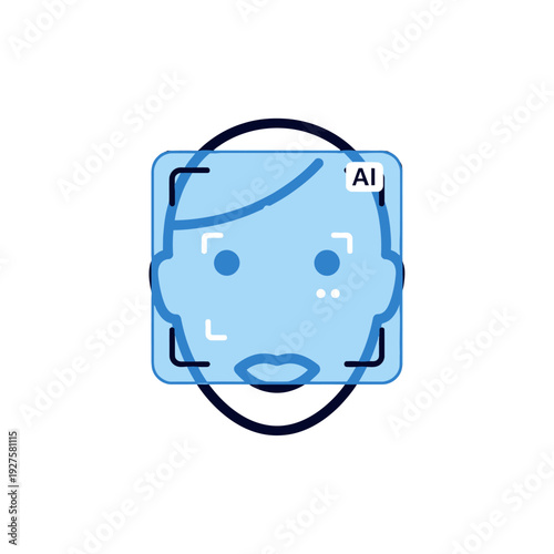 AI robot face icon