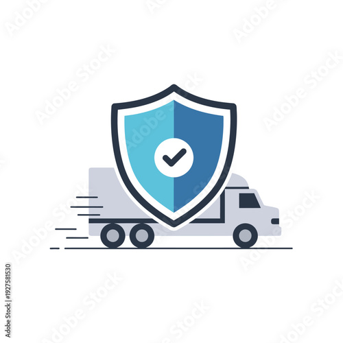 Secure delivery truck icon