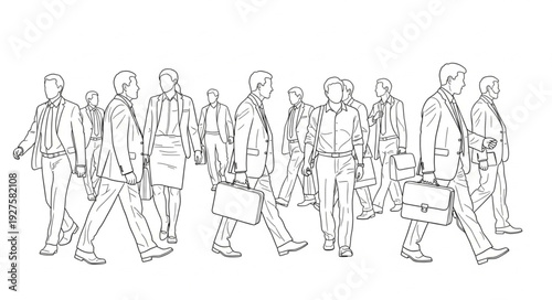 Group of Men Walking Together.