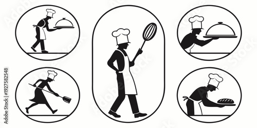 A series of illustrations depicting various exercises and activities. Vector
