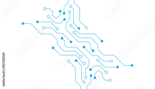 AI circuit board technology texture on white background. Digital communication. Semiconductor and computer processor design concept. Vector