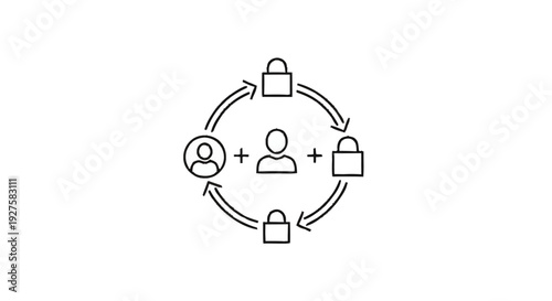 Conceptual diagram illustrating secure user authentication and data protection.