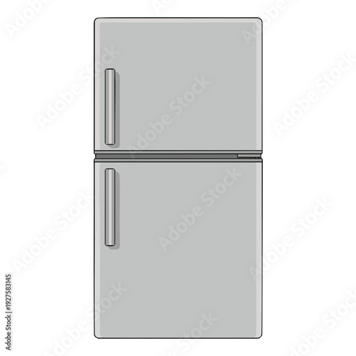 Modern Double Door Refrigerator in a Minimalist Kitchen Setting