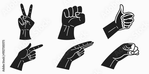 A collection of diverse hand gestures used in various cultures and contexts Vector