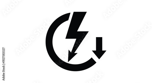 Flash off vector graphic illustration depicting a decreased power or energy state