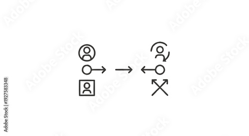 Conceptual Icons Representing Connection and Disconnection.