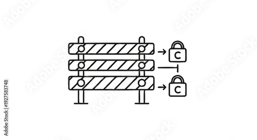 Conceptual Illustration of Security Barrier and Locked Data.