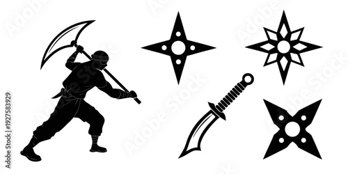 Assassin's creed symbol and character in black and white Vector
