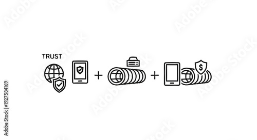 Conceptual Illustration of Trust and Secure Online Transactions.