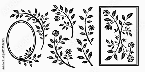 Intricate floral and geometric designs showcasing artistic creativity and elegance. Vector