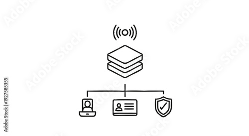 Cloud Server Network Security and Data Access Icons.