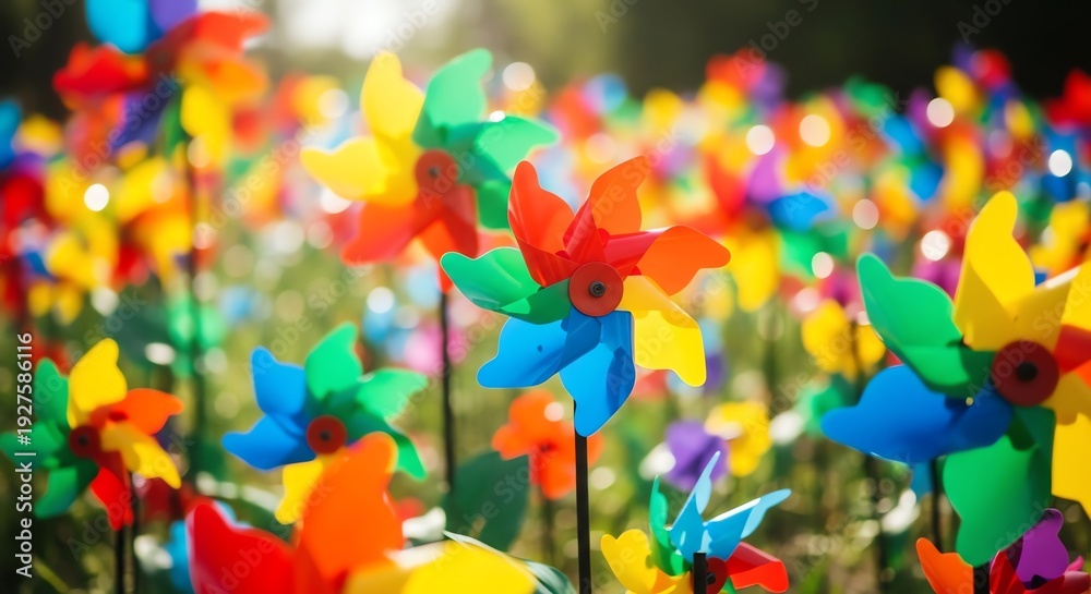 custom made wallpaper toronto digitalField of colorful pinwheels spinning in the sunlight.