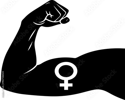 Empowered female strength symbol