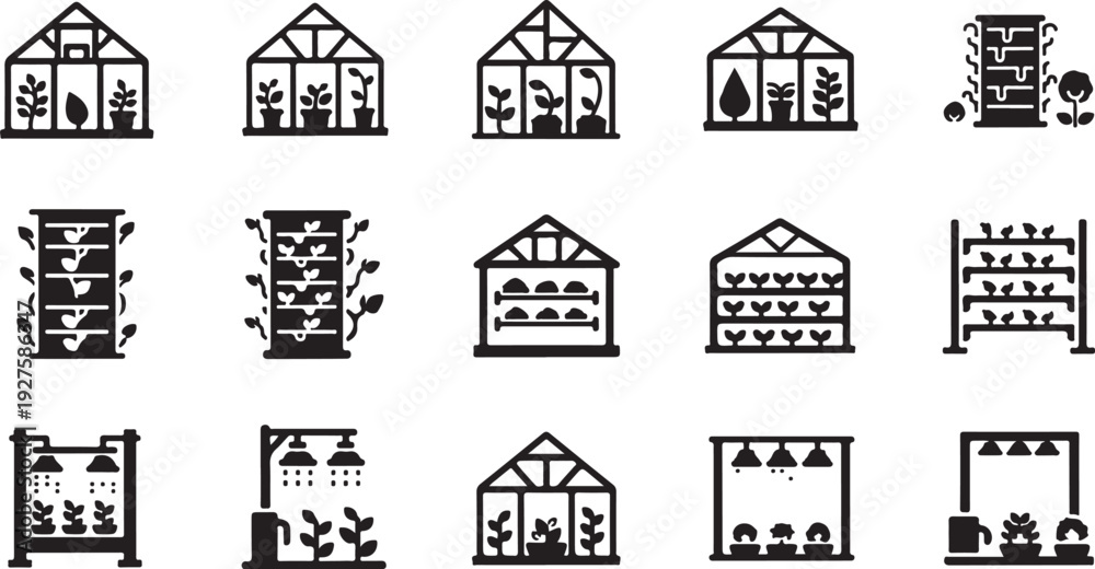 Obraz premium Various House and Building Designs in Black and White