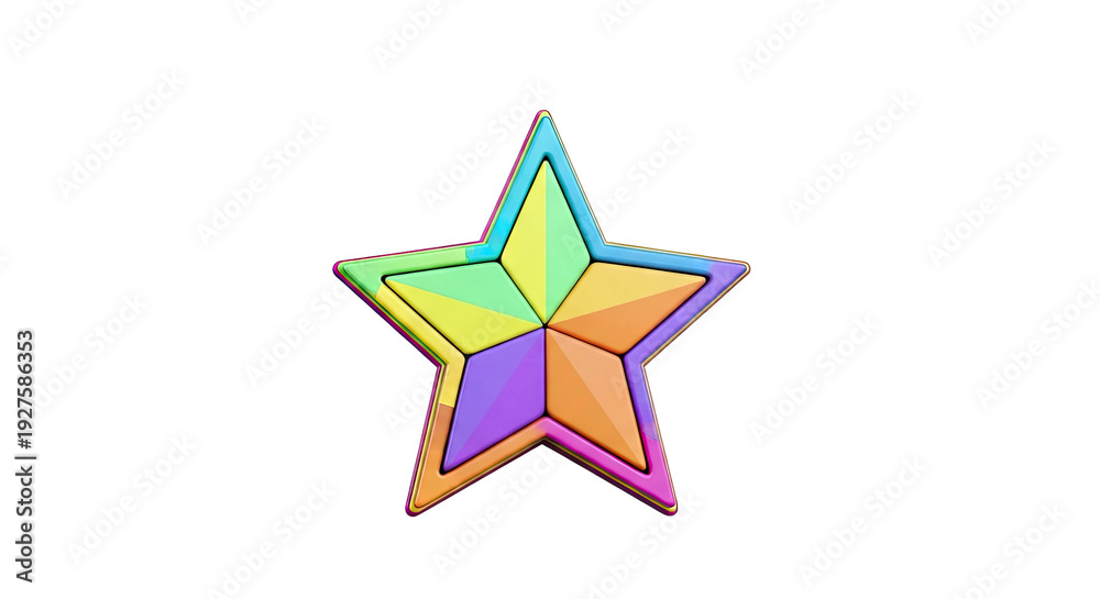 Obraz premium Colorful 3D Star Icon