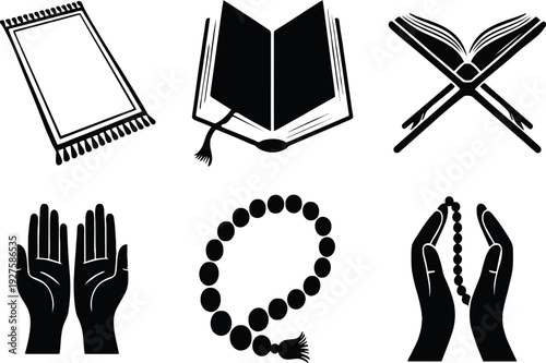 Islamic faith and prayer symbols