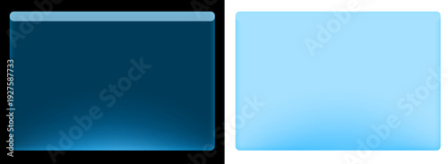 Futuristic Glossy Blue Glass Interface Panel with Neon Glow Gradient, Modern Technology UI Frame Background for Digital Dashboard, HUD Display, App Interface, and Presentation Template