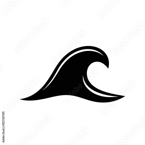 Black wave icon design element.