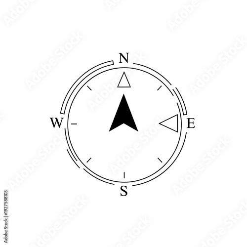 Compass Navigation Tool Direction Indicator.