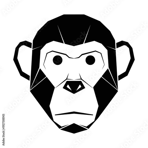 Geometric monkey face illustration design.