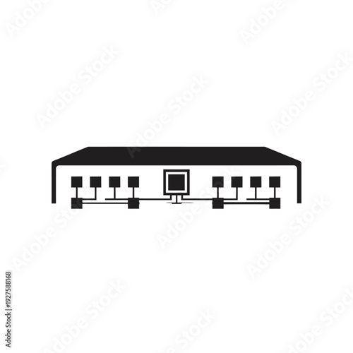 Network switch with multiple ethernet ports.