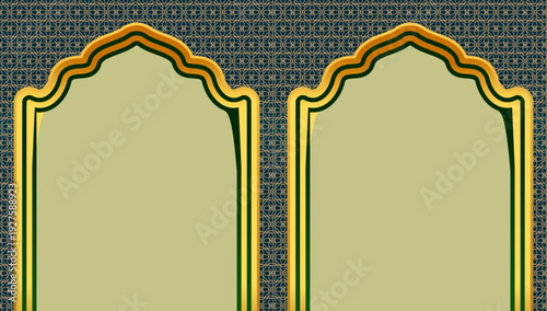 Meraj un nabi islamic frame with lantern ramadan kareem arabic border flyer poster design