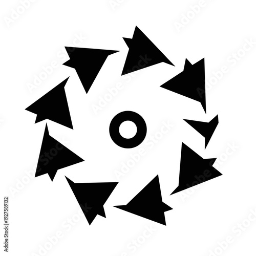 Black arrows pointing in different directions.