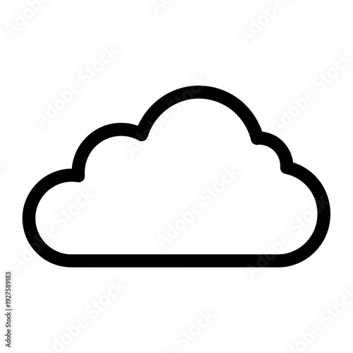 Black cloud icon outline shape symbol.