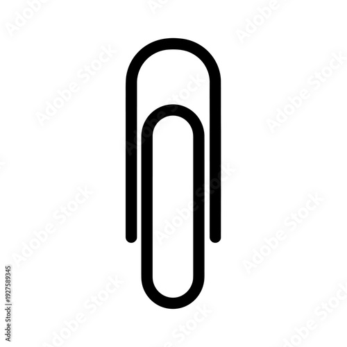Black metal paperclip office supply.