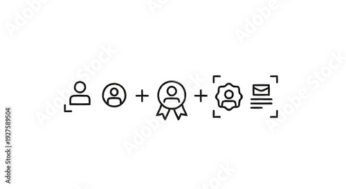 Collection of Icons Representing User Profiles and Achievements.
