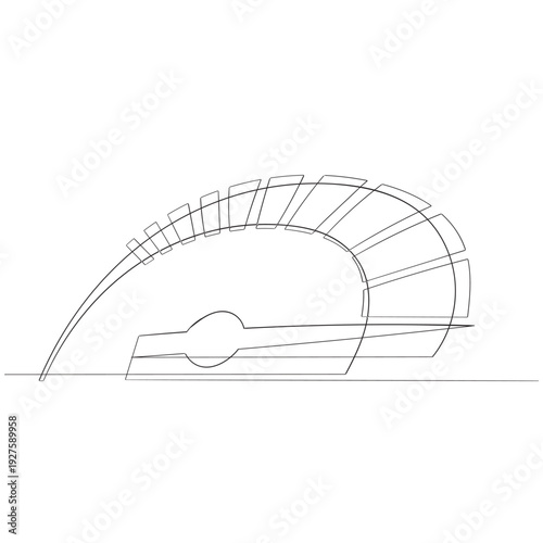continuous line drawing speedometer illustration