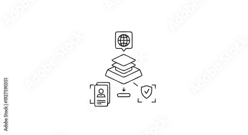 Conceptual illustration of data security and network protocols.