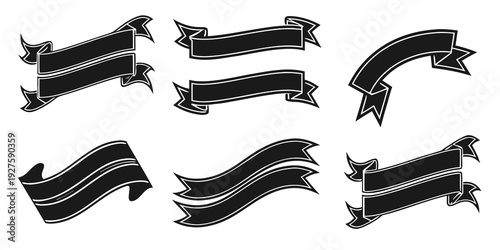 A collection of six different banner designs with various patterns and styles. Vector