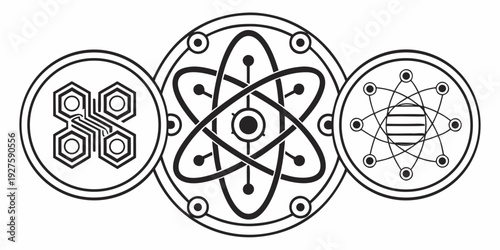 Intricate circular patterns showcasing various geometric designs and symbols. Vector