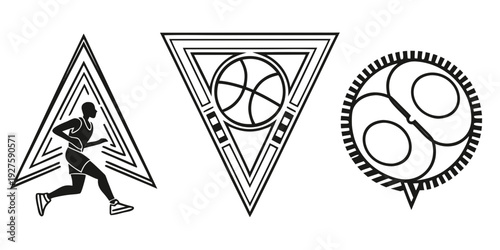 Ancient symbols and emblems with historical and cultural significance Vector