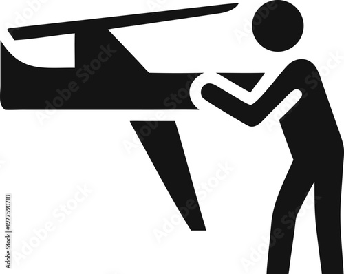 Engineer Inspecting or Assembling a Component of a Large Aircraft or Unmanned Aerial Vehicle