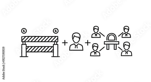 Construction barrier and people collaboration for project success.