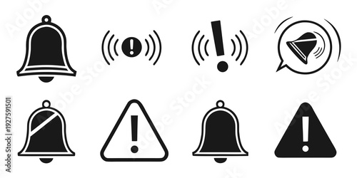 A collection of various notification and alert icons in a circular pattern Vector