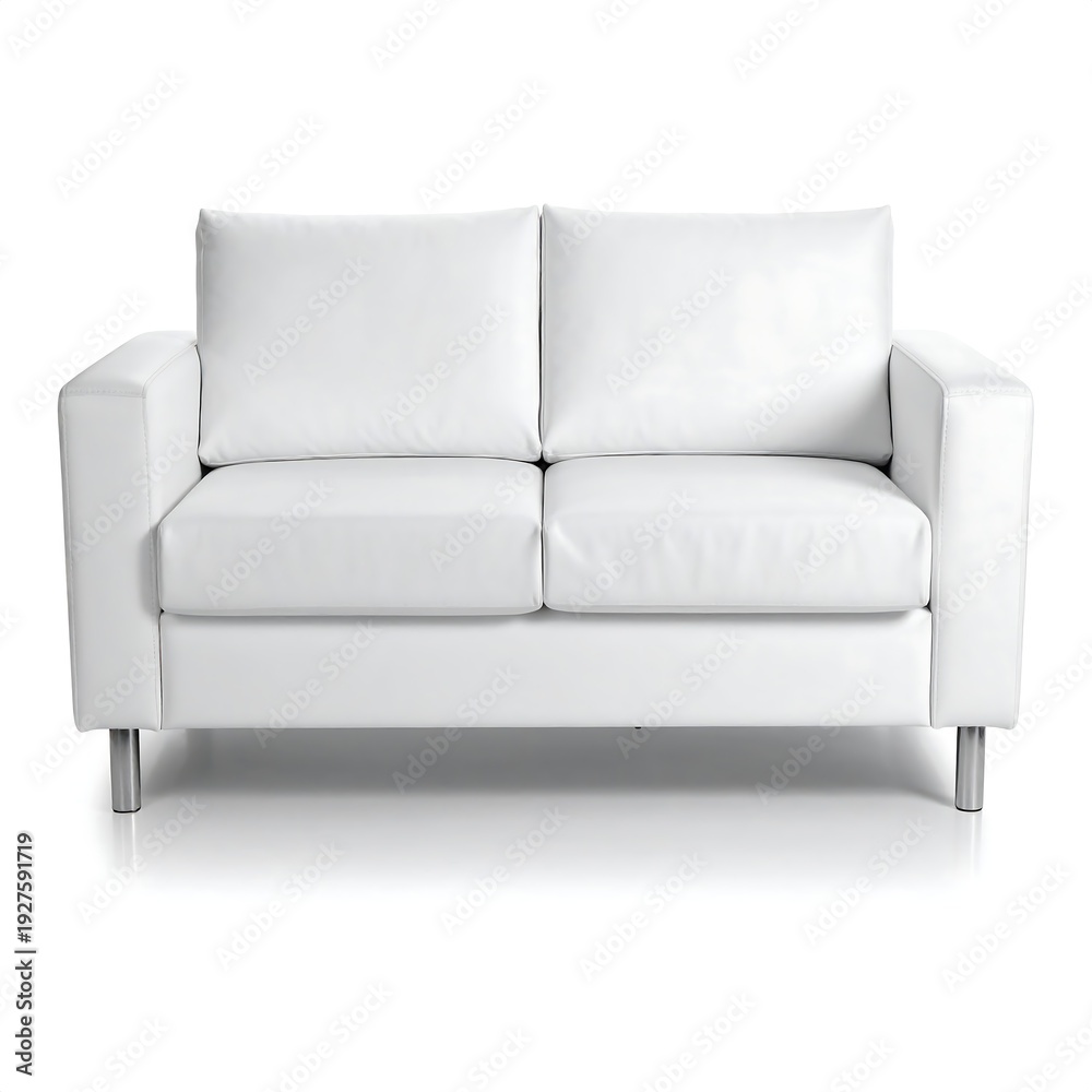 Fototapeta premium A sleek, white, two-seater sofa with modern design
