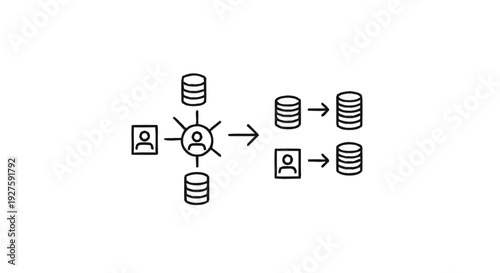 Data distribution and replication process illustration.
