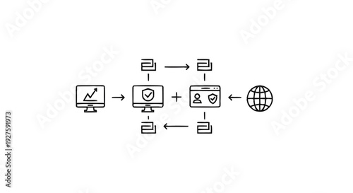 Computer network diagram showing data flow and user access.