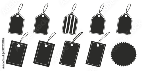 Assorted black and white striped and patterned gift bags for various occasions Vector