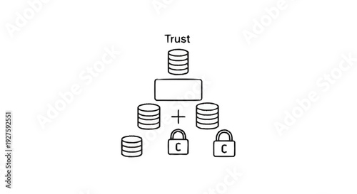 Conceptual Diagram Illustrating Trust and Security in Data Management.