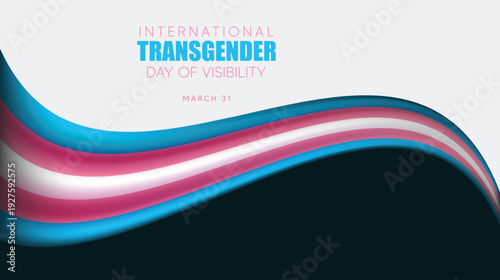 International Transgender Day of Visibility abstract wave vector background