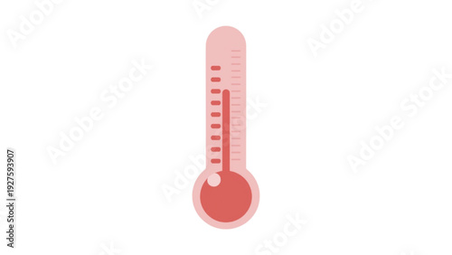 Red Medical Thermometer Icon for Temperature Measurement