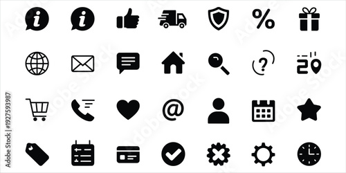 Extensive Black Iconography for Web Design and Digital Applications globe world