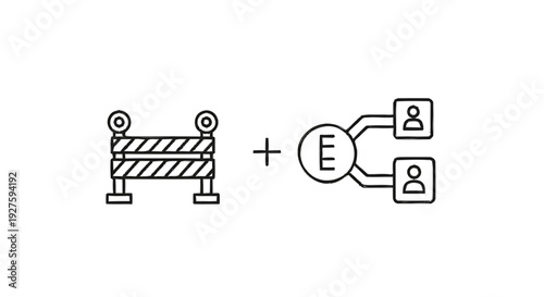 Construction Barrier and Network Connection Symbol.